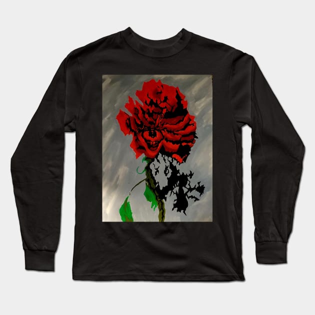 Nothing says I love you like a sadistic killer clown in a rose Long Sleeve T-Shirt by Bill's Pop Art Mart